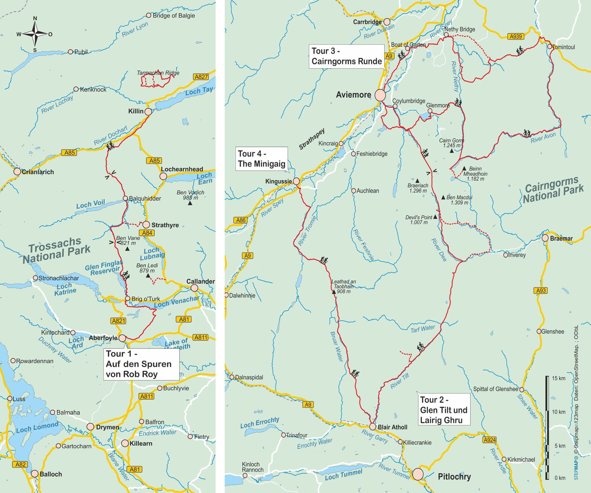 Wanderführer Schottland: Central Highlands & Cairngorms National Park - Fernwanderweg