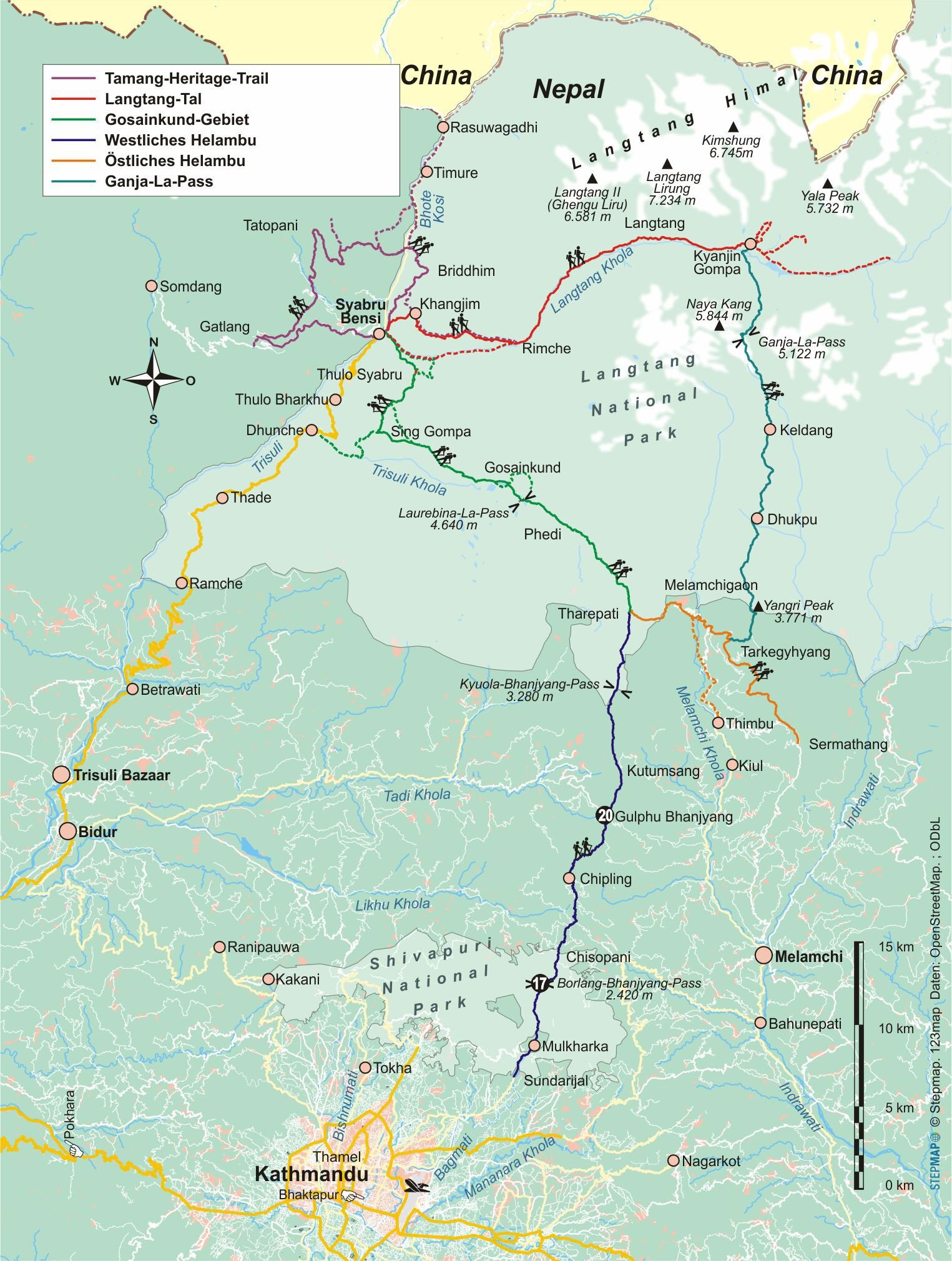 Wanderführer Nepal: Langtang, Gosainkund, Helambu & Tamang Heritage Trail - Fernwanderweg