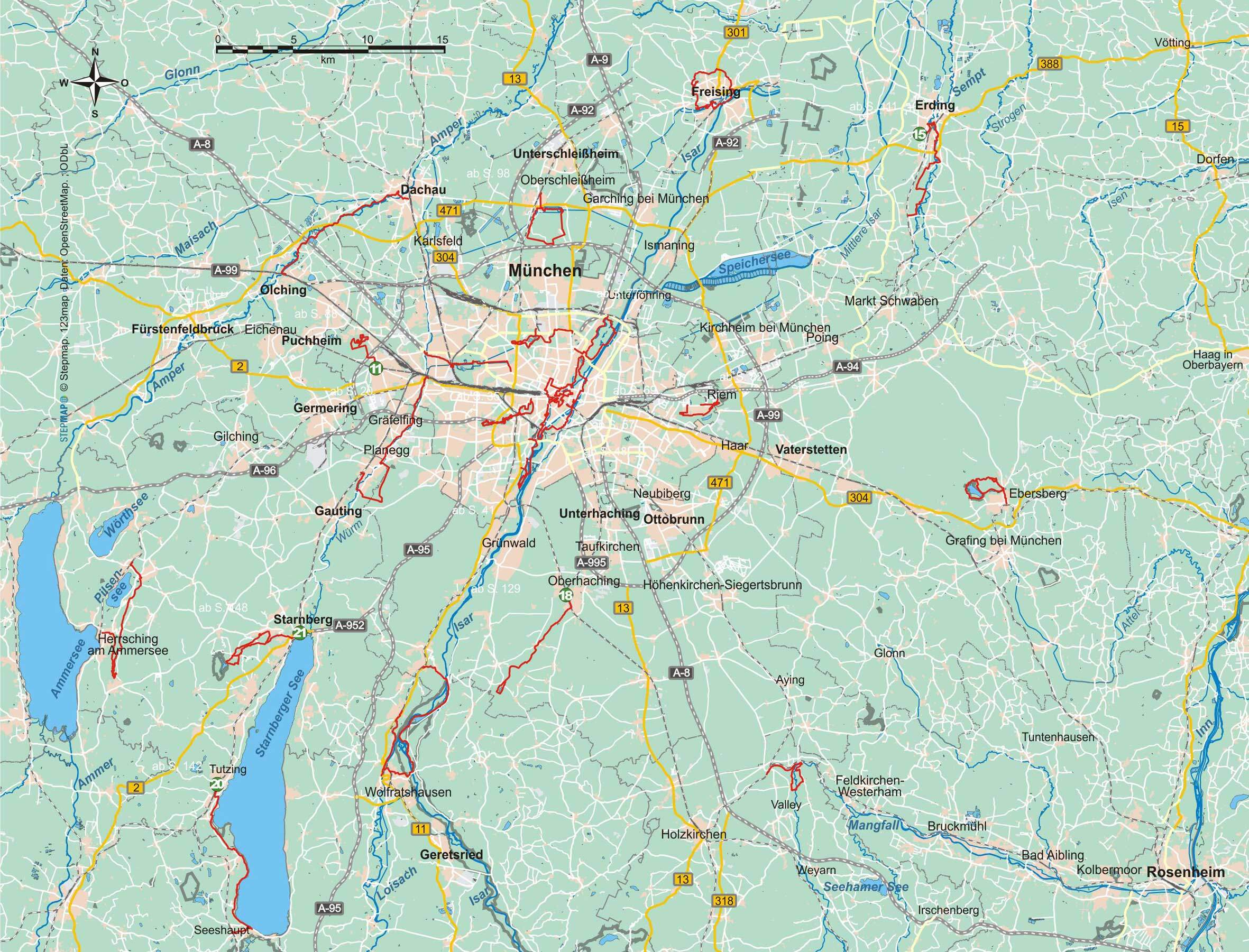 Wanderführer München und Umgebung - 22 Tageswanderungen