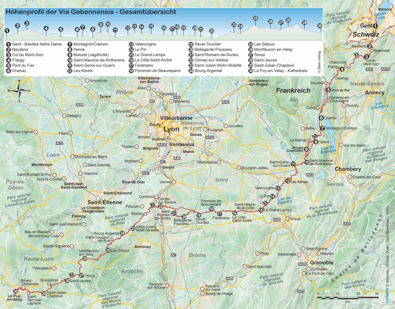 Wanderführer Frankreich: Jakobsweg Via Gebennensis - Fernwanderweg