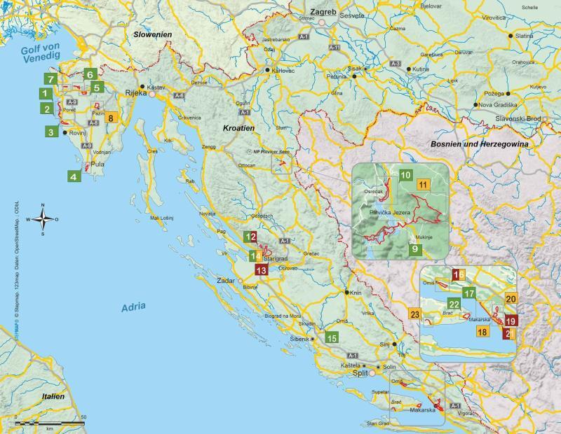 Wanderführer Kroatien - 23 Tageswanderungen