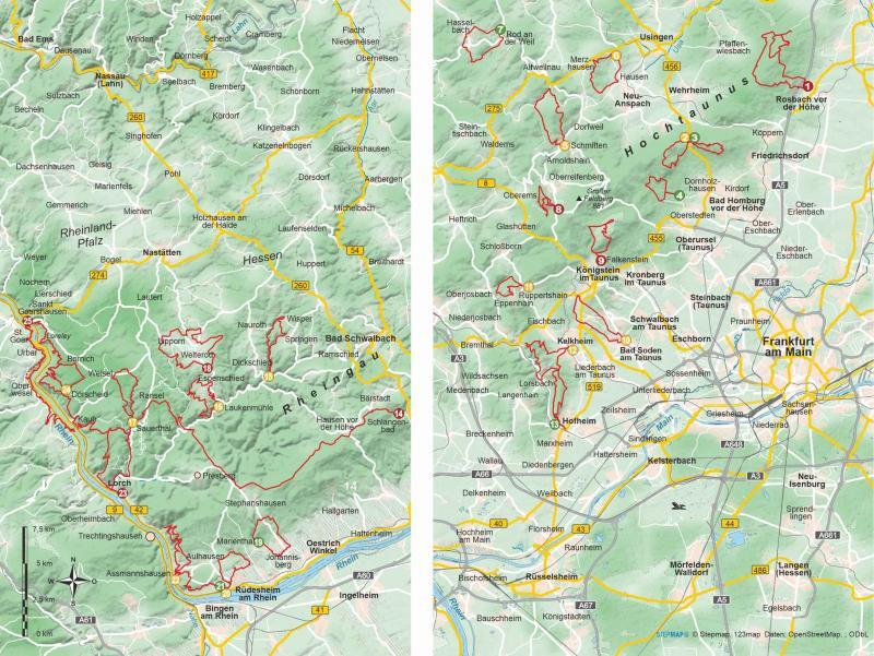 Wanderführer Taunus und Rheingau - 25 Tageswanderungen