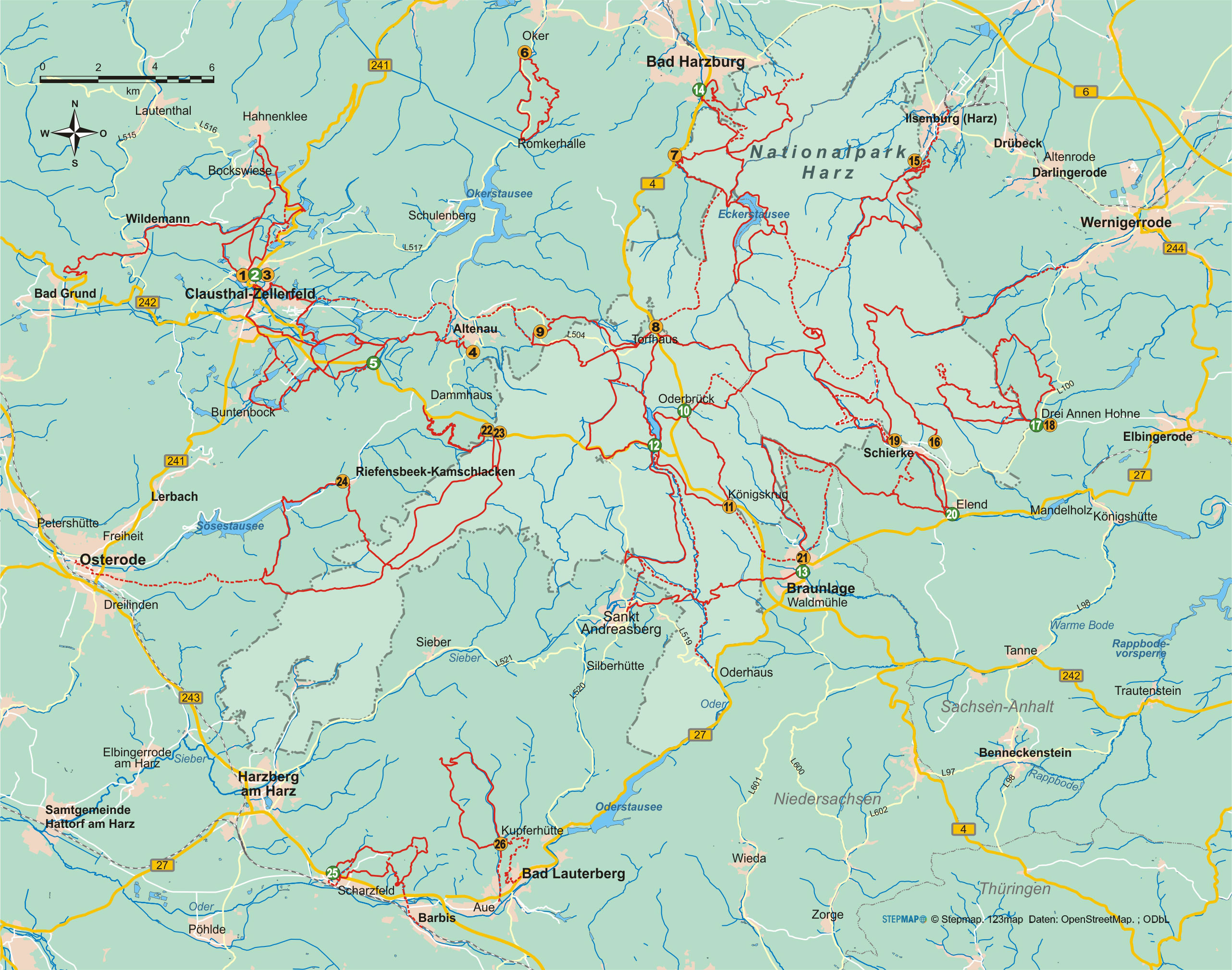 Wanderführer Oberharz - 26 Tageswanderungen
