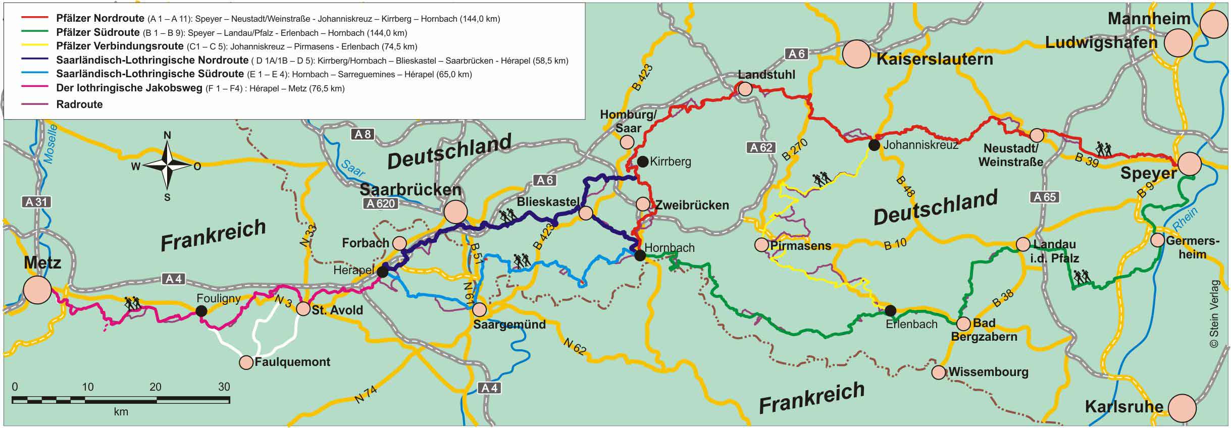 Wanderführer Jakobsweg Speyer - Metz - Fernwanderweg