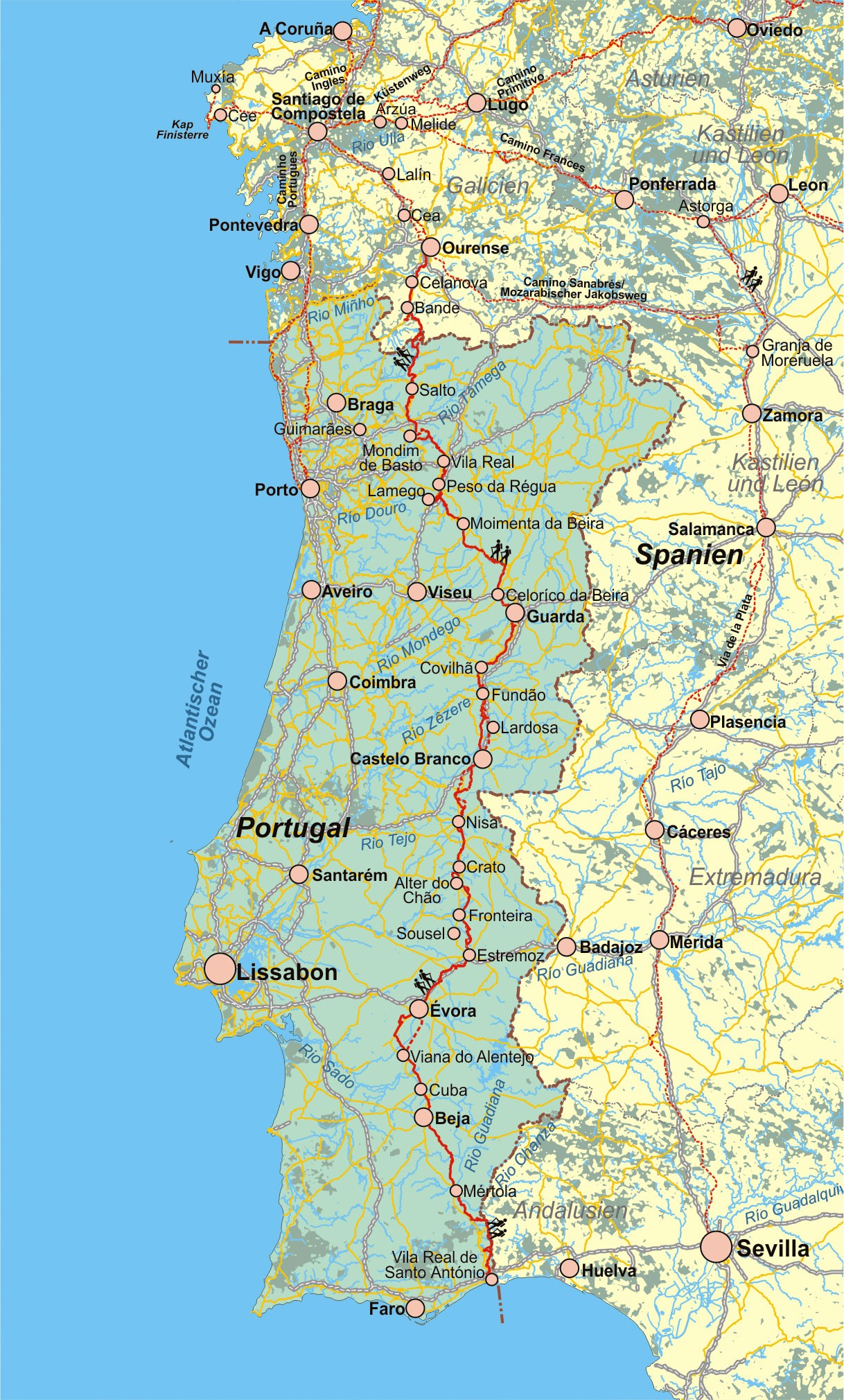 Wanderführer Portugal Spanien: Jakobsweg Ostportugal Via Lusitana - Fernwanderweg