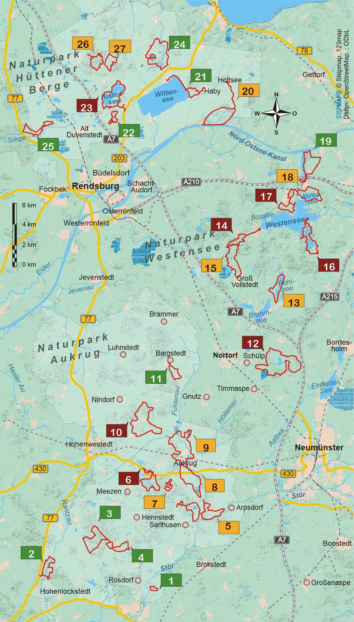 Wanderführer Naturparks Schleswig-Holstein - 27 Tageswanderungen