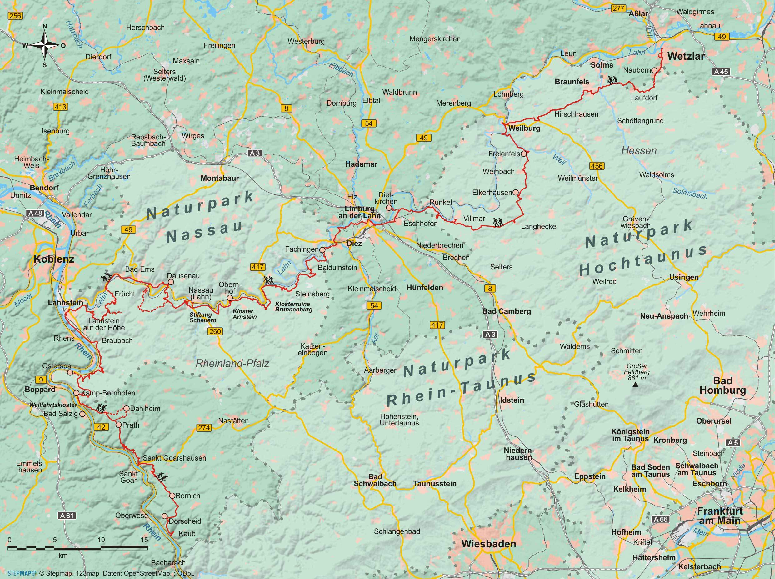 Wanderführer Lahn-Camino und Rhein-Camino - Fernwanderweg