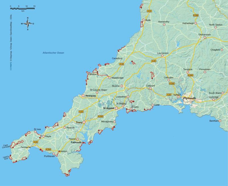 Wanderführer Cornwall - 33 Tageswanderungen