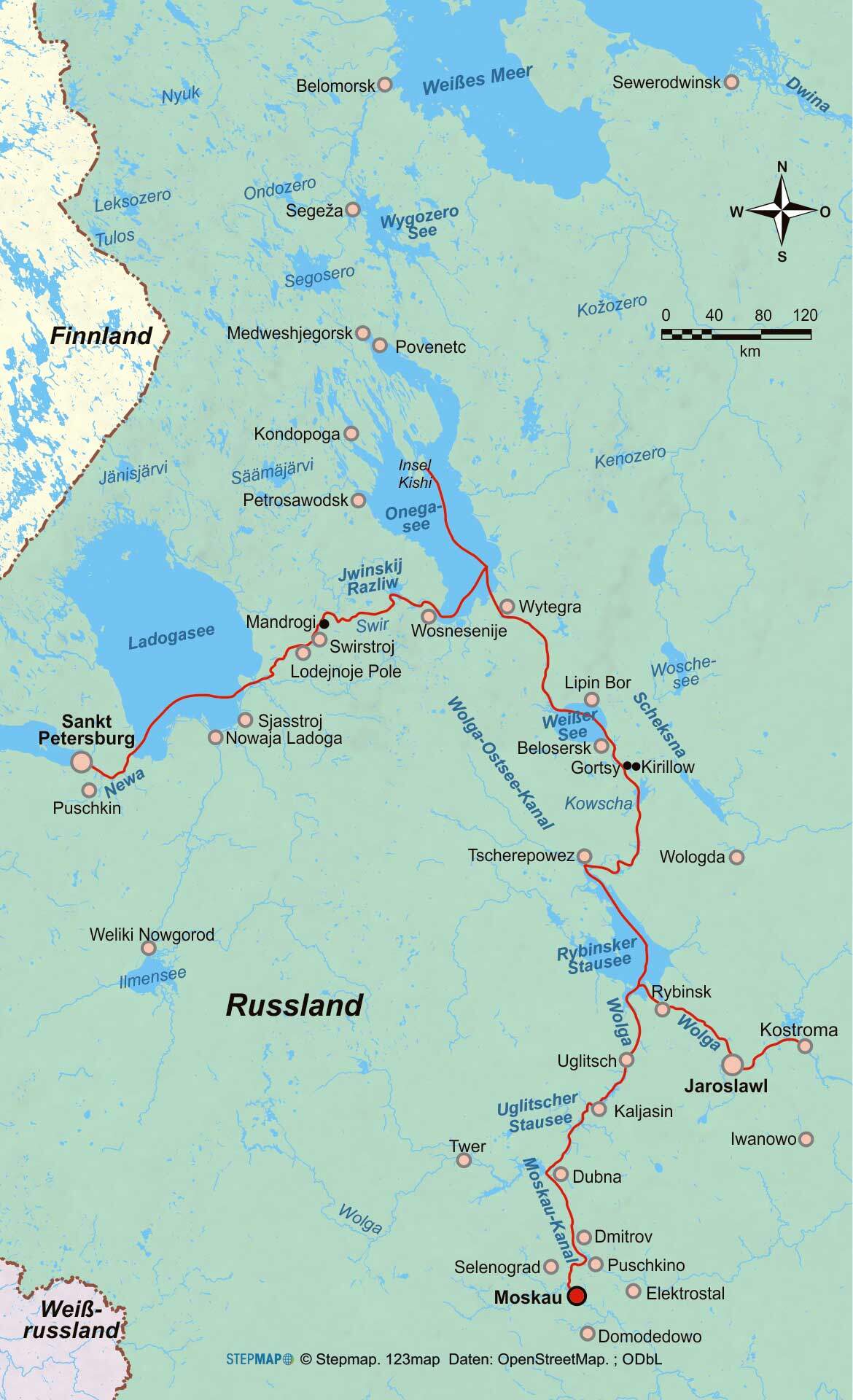 Russland: Flusskreuzfahrt von Moskau nach Sankt Petersburg