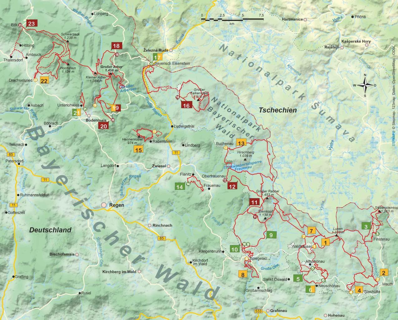 Wanderführer | Bayerischer Wald | 23 Tageswanderungen
