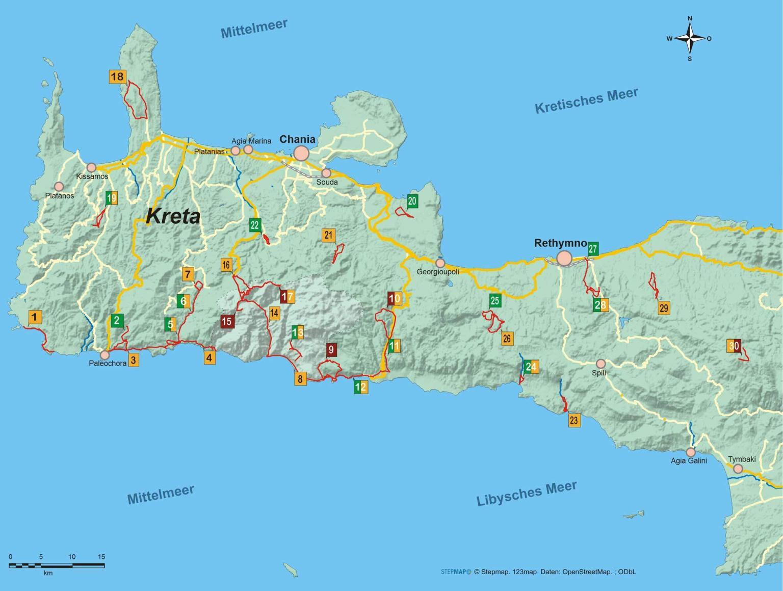 Wanderführer | Kreta West | 30 Tageswanderungen