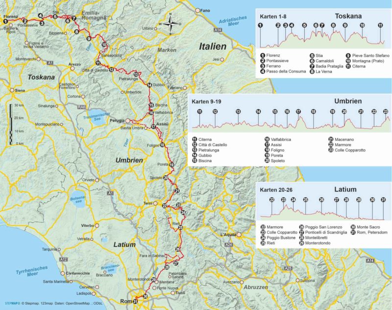 Wanderführer Italien: Franziskusweg - Fernwanderweg