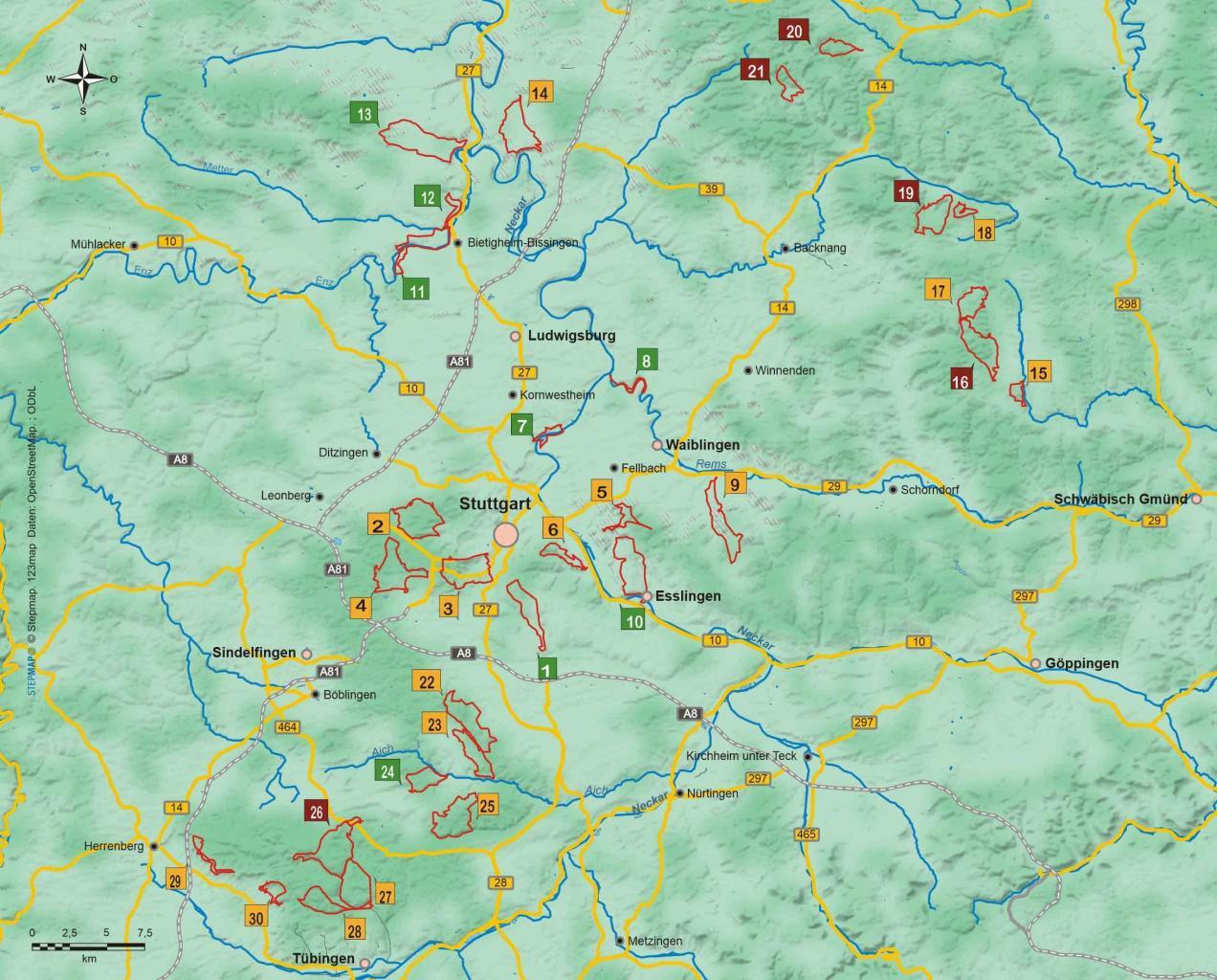 Wanderführer Stuttgart - 30 Tageswanderungen