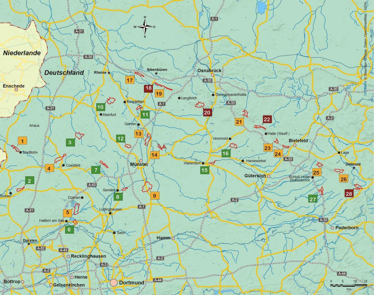 Wanderführer Münsterland und Teutoburger Wald - 28 Tagestouren