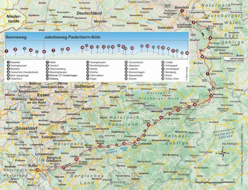 Wanderführer Jakobsweg Paderborn – Köln - Fernwanderweg