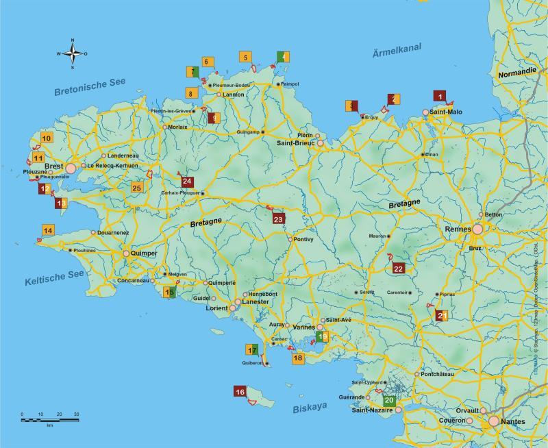 Wanderführer Bretagne - 25 Tagestouren