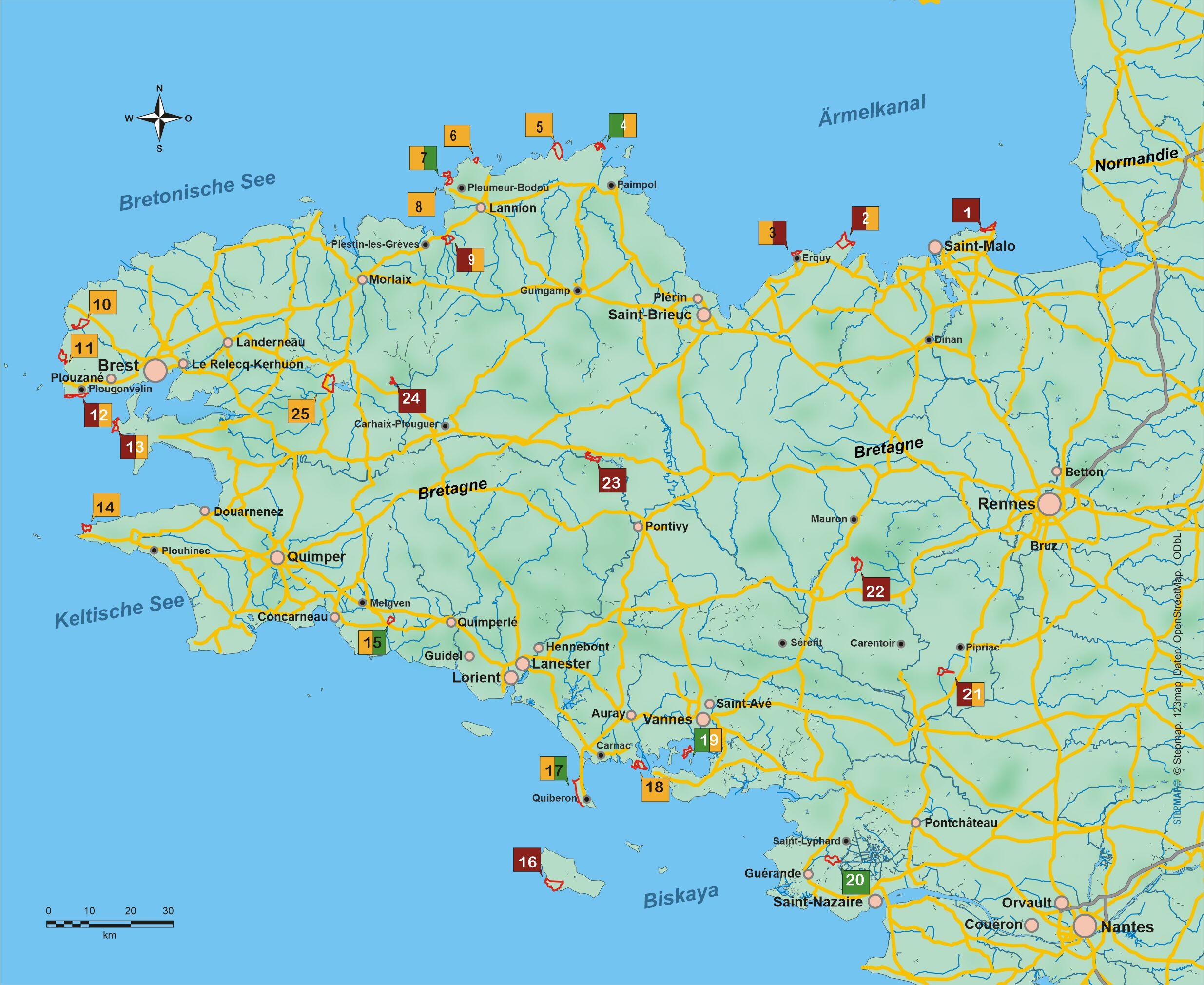 Wanderführer Bretagne - 27 Tagestouren