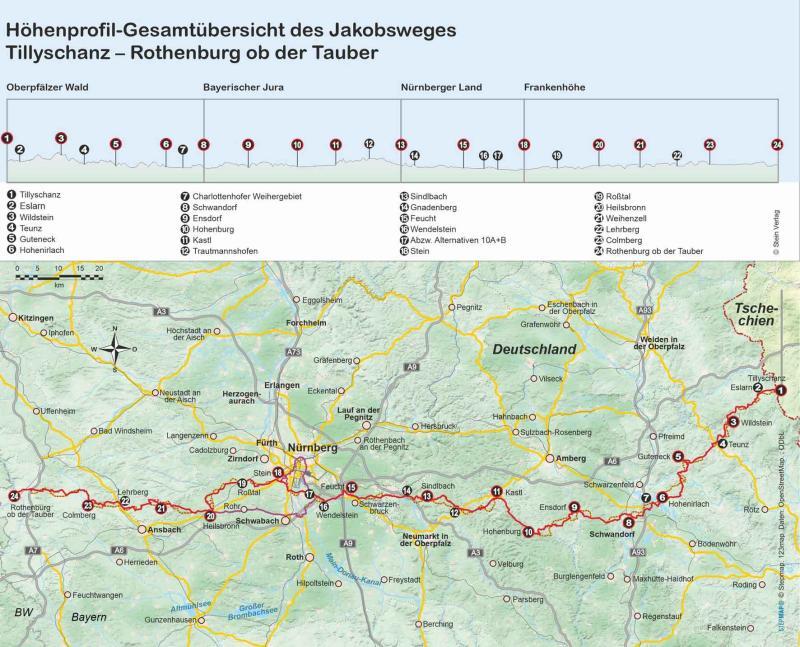 Wanderführer Jakobsweg Tillyschanz - Rothenburg ob der Tauber - Fernwanderweg