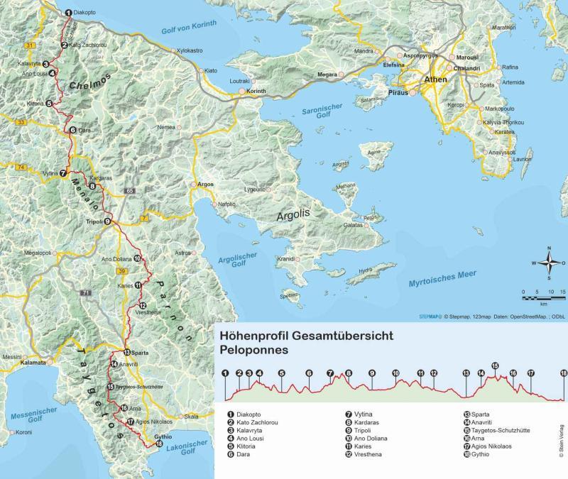 Griechenland: E4 Peloponnes - Fernwanderweg